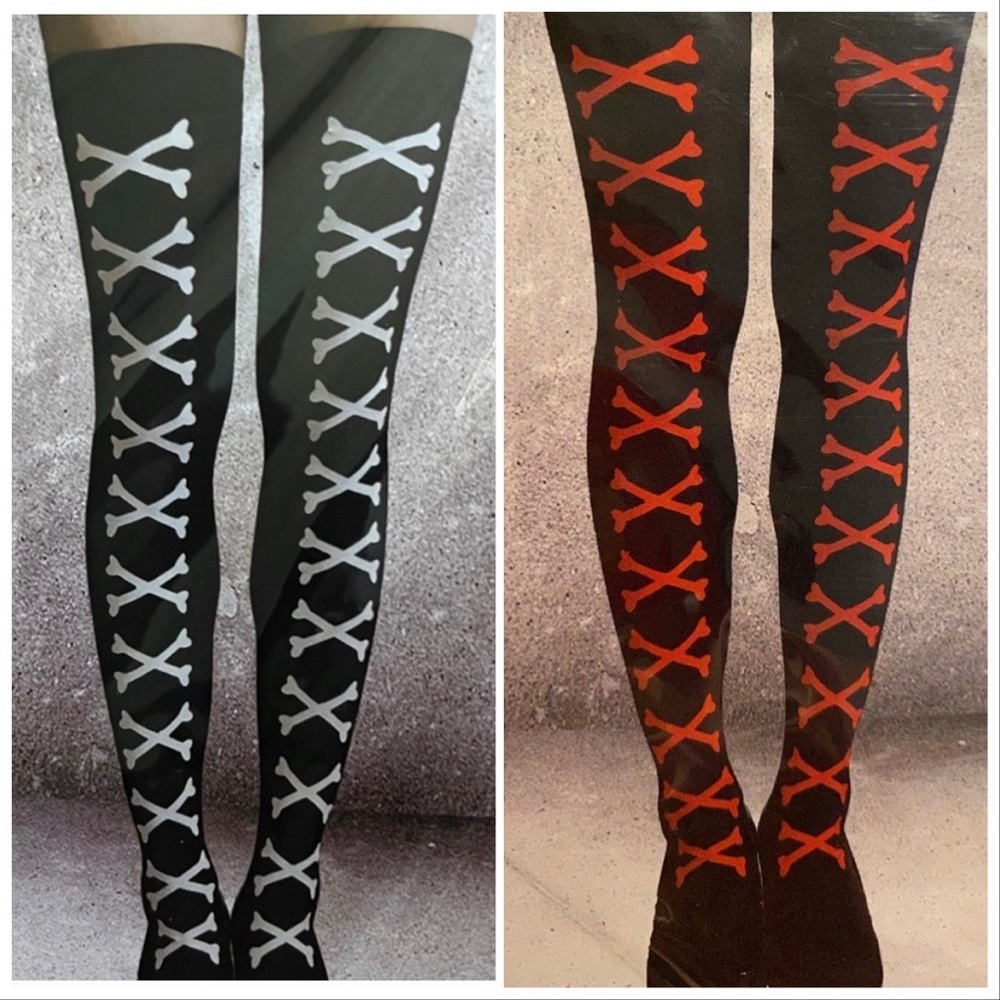 SALE 2 PAIRS!!! Of ☠️☠️CrossBone Thigh-Highs Stockings☠️☠️ $12